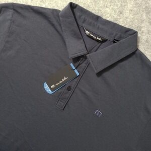 TravisMathew Polo Mens XL Vintage Indigo The Zinna Golf Shirt